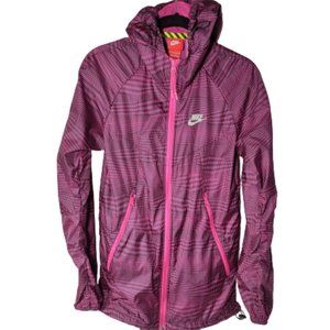 Nike Track & Field Pink Black Jacket Hooded XS Women